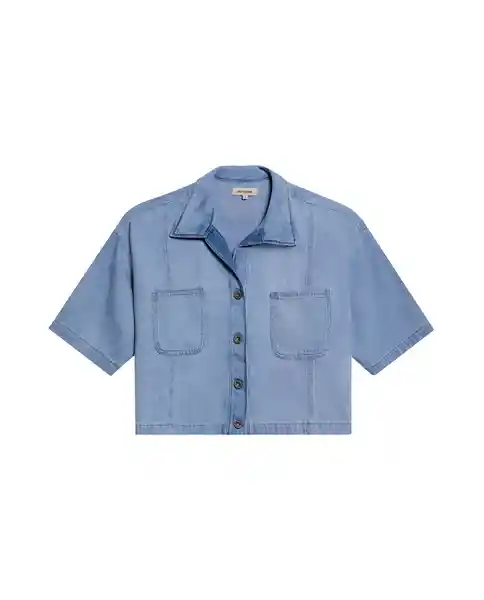 Camisa Cropped Denim Azul Dark Ultraoscuro Talla XS Chevignon