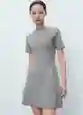 Vestido Domino Gris Medio Vigore Talla M Mujer Mango