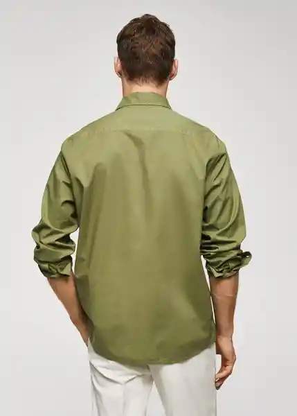 Camisa Ibiza Khaki Talla M Hombre Mango