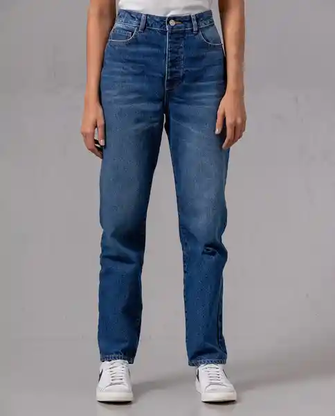 Jean Mom Mujer Azul Turquia Oscuro Talla 16 75660 Rifle