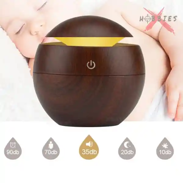 Humidificador Domo Madera Café Oscuro