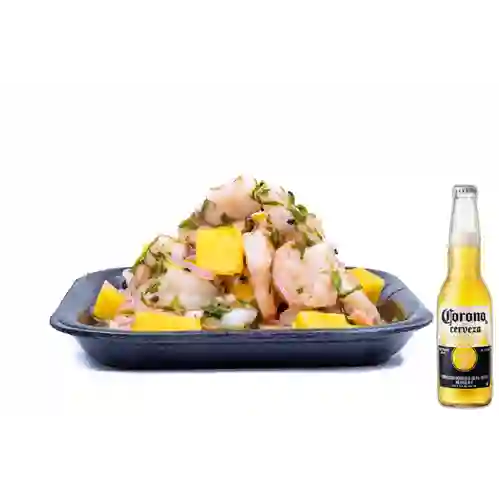 Combo Topping Ceviche Tropical + Cerveza Corona