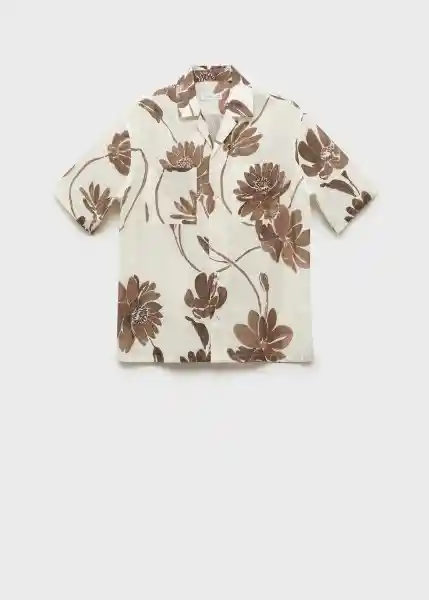 Camisa Sicilia Marron Talla M Hombre Mango