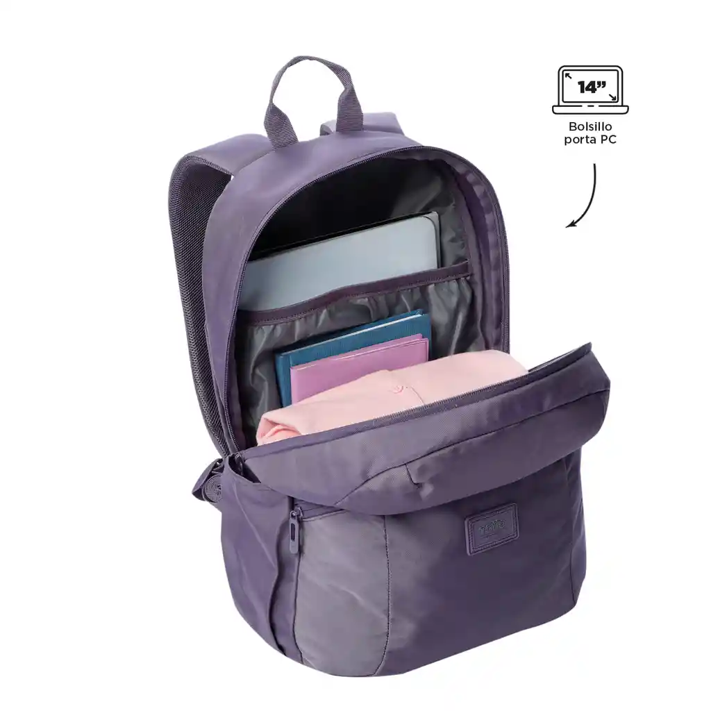 Morral Universitario Porta Pc 14" Trik M Morado Mujer