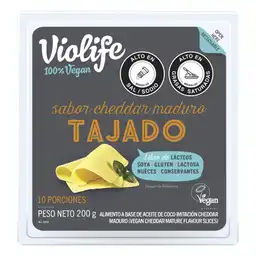 Violife Queso Sabor Cheddar Maduro Tajado
