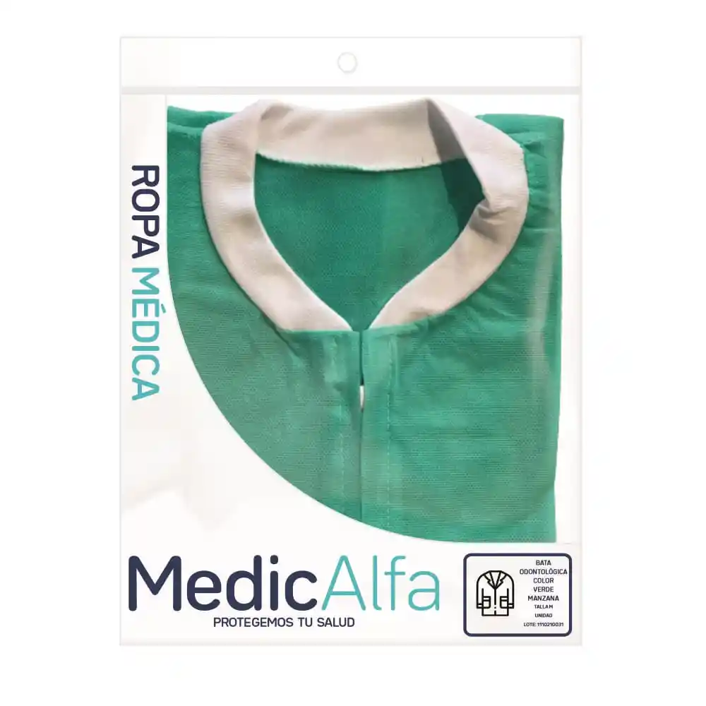 Bata Odontologica Medic Alfa Verde Talla L-xl