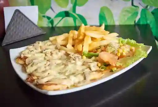 Lomo de Cerdo con Queso y Champiñones
