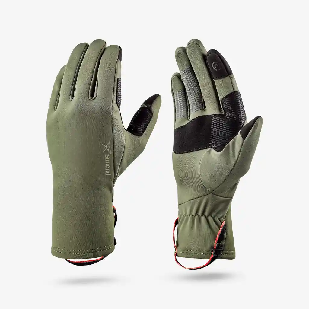 Guantes Táctiles y Stretch de Trekking Montaña - Mt500 Caqui - Adulto