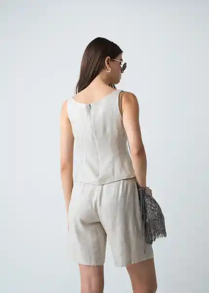 Camisa Issey Mujer Crudo Abedul Claro Talla L 413G379 Naf Naf