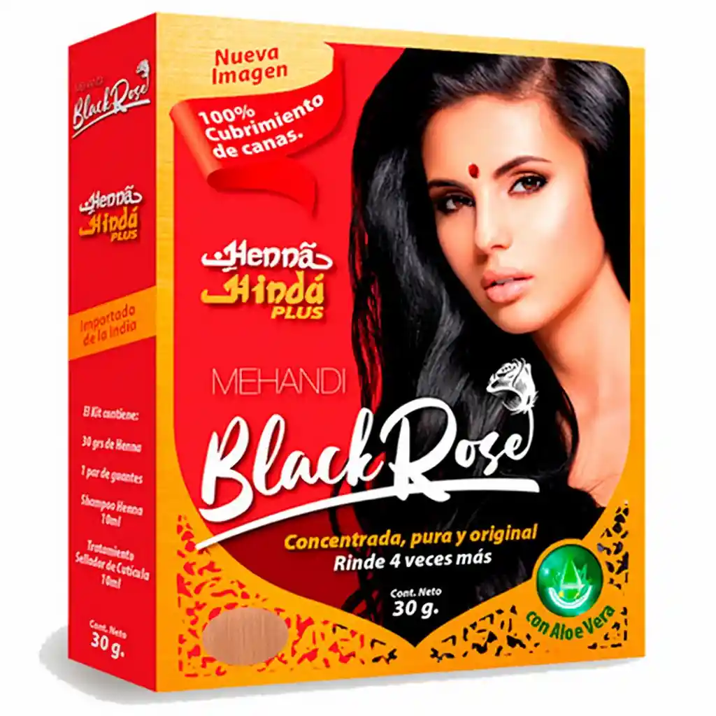 Henna Hindu Plus Tinte Capilar Borgona Black Rose
