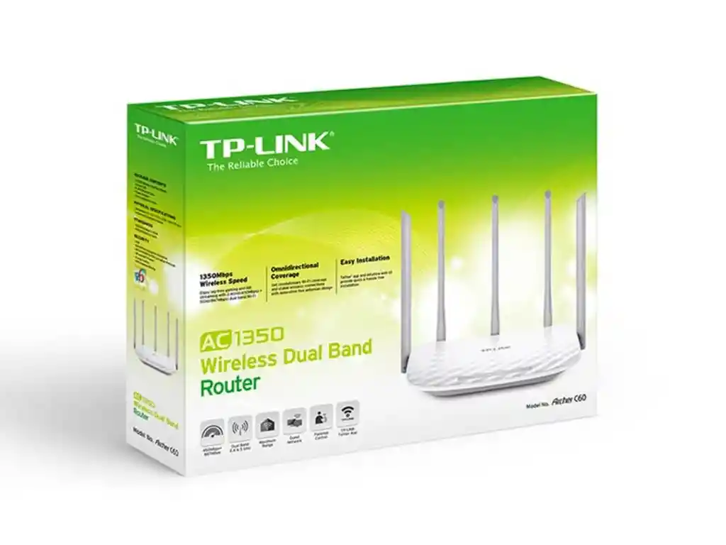 Tp-Link Router de Banda Dual AC 1350 con 5 Antenas Color Blanco