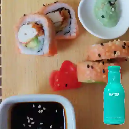 Combo Salmón Ebi Roll +Hatsu Granada&Mora Azul 400ml
