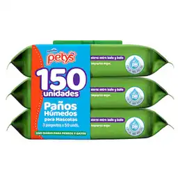 Petys Paños Húmedos 150 Unidades