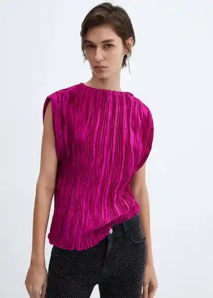 Blusa Column Fucsia Talla 18 Mujer Mango