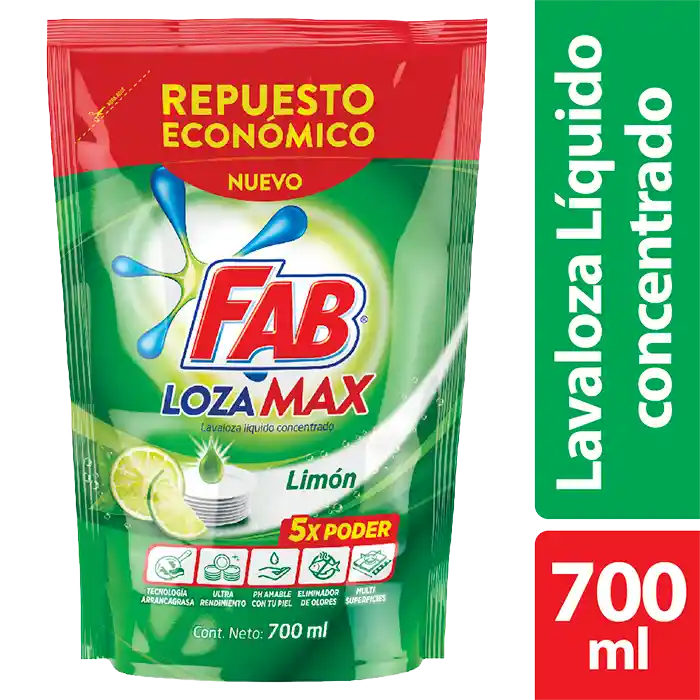 Fab Lavaloza Líquido Concentrado Lozamax Limón