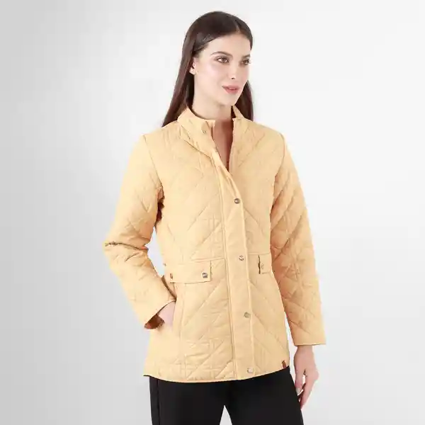 Chaqueta Cuello Alto Manga Larga Café Talla S 725569