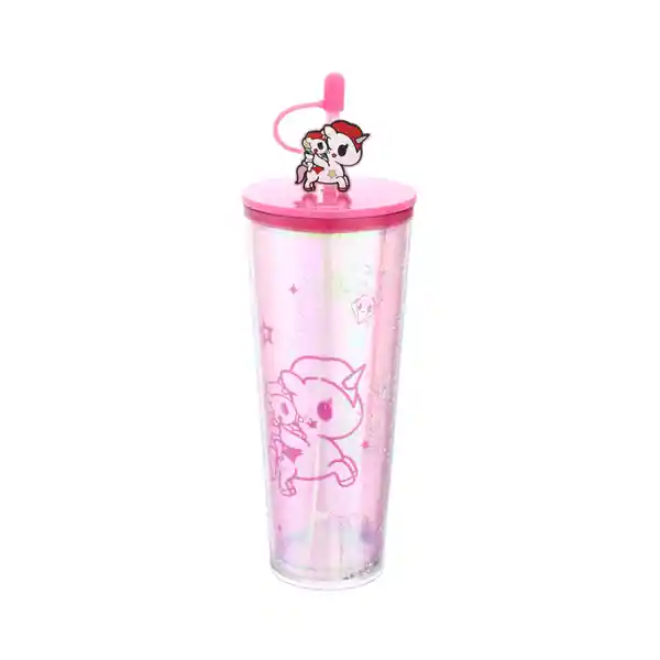 Vaso de Plástico Doble Pared Tokidoki Rosa 800 mL Miniso