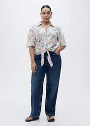 Camisa Red Crudo Talla M Mujer Mango