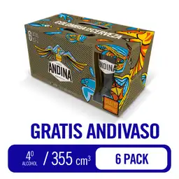 Andina Cerveza Clara Lager + Vaso