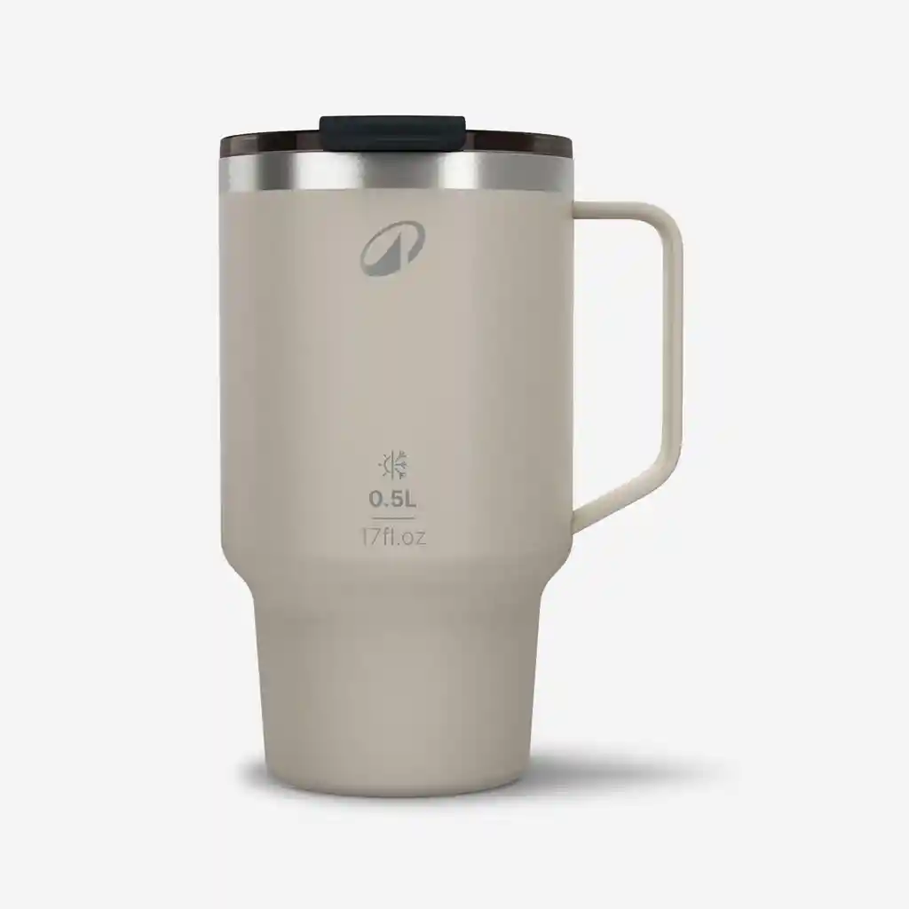 Termo Isotérmico Acero Inoxidable de Camping Quechua 900 Beige