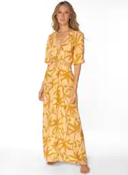 Vestido Largo L-mostaza