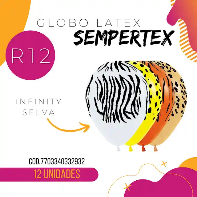 Sempertex Globo de Látex Surtidos R12 Infinity Selva