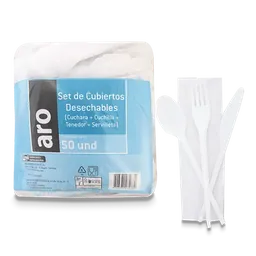 Set Cubiertos Aro Cuchara-tenenedor-cuchillo 50u