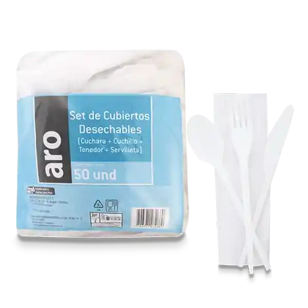 Set Cubiertos Aro Cuchara-tenenedor-cuchillo 50u