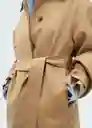 Saco Trench Isabel Camel Talla L Mujer Mango