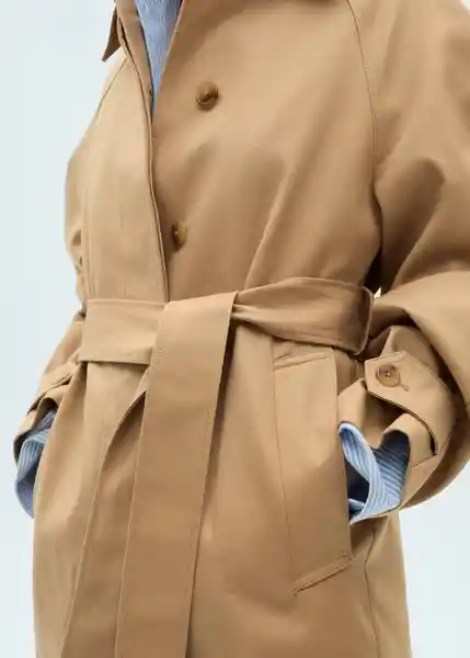 Saco Trench Isabel Camel Talla L Mujer Mango