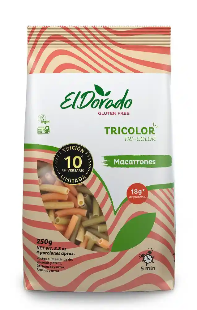 El Dorado Pasta Macarrones Tricolor 