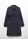 Gabardina Trench Polana Navy Talla XS Mujer Mango