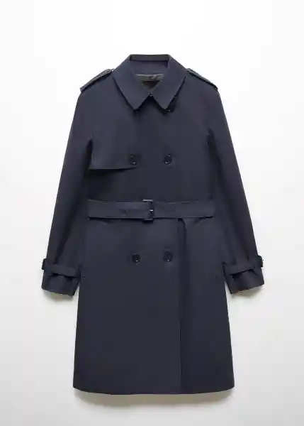 Gabardina Trench Polana Navy Talla XS Mujer Mango