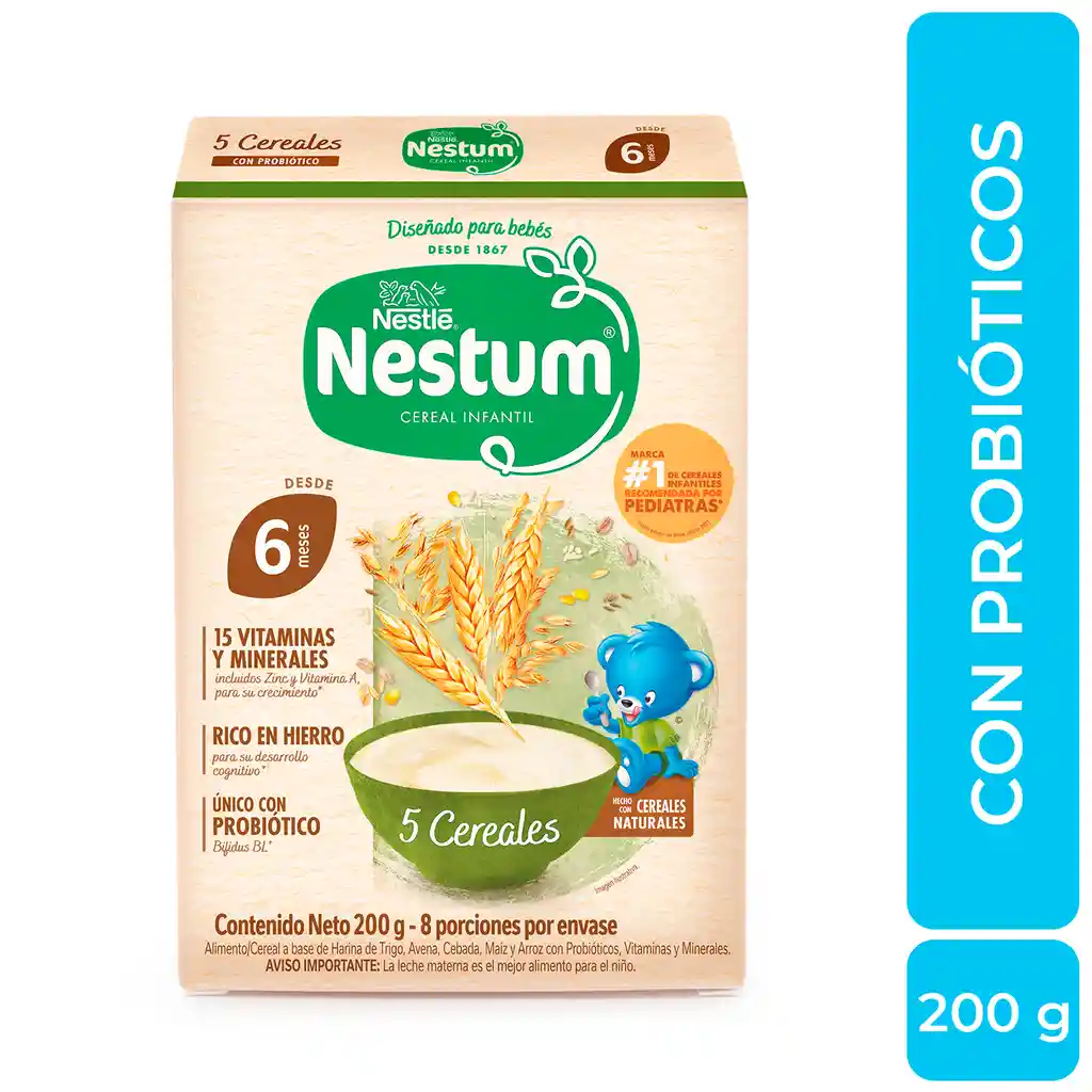 Cereal infantil NESTUM Trigo, Banano y Manzana x 200g