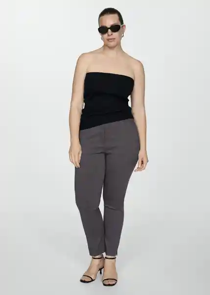 Pantalón Cola Gris Claro Vigoré Talla 52 Mujer Mango