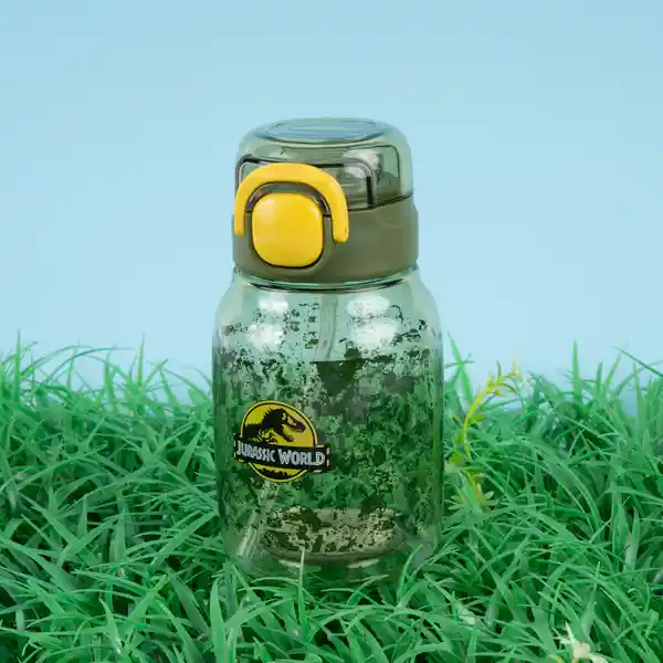 Vaso Plástico Correa Hombro Jurassic Verde Oscuro 600 mL Miniso