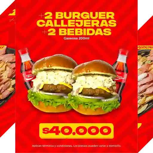 Combo hamburguesas callejeras
