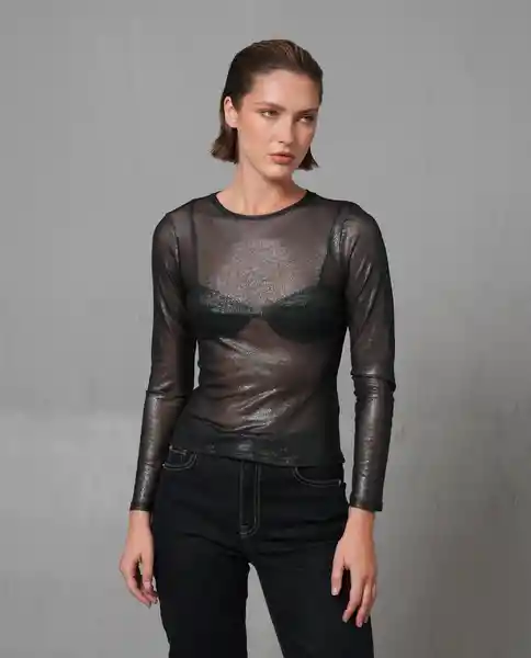 Camiseta Mujer Negro Talla M 209G101_NEG194007 Rifle