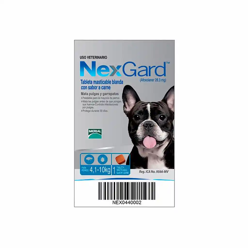 Nexgard Antipulga Para Perros M de 4.1 a 10 Kilos 1 Tableta