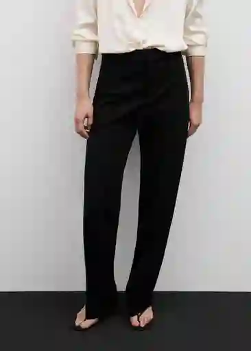 Pantalón Maca Negro Talla 38 Mujer Mango