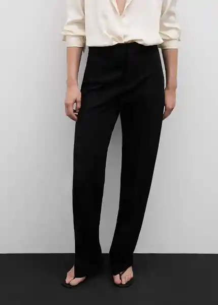 Pantalón Maca Negro Talla 38 Mujer Mango