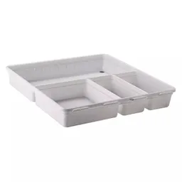 Plasutil Organizador Cubiertos 4 Divisiones Plástico Blanco