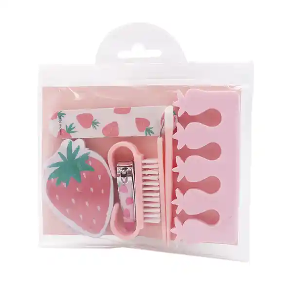 Miniso Kit Para Manicure en Forma de Fresa Pequeño Rosa