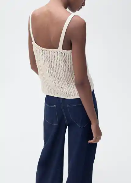 Top Coqueto Crudo Talla S Mujer Mango