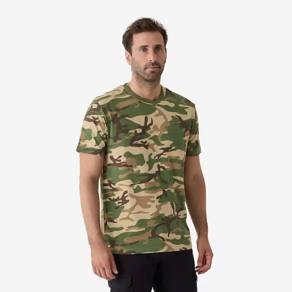 Camiseta Resistente 100 Camuflaje