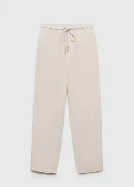 Pantalón Linen Crudo Talla 18 Mujer Mango