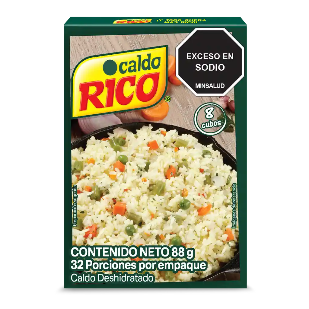 Caldo RICO deshidratado con verduras 8 cubos x 88g