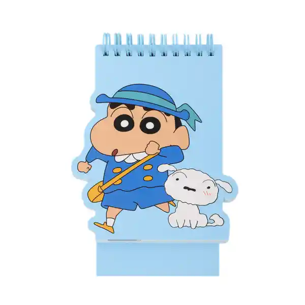 Libreta Argollada B Shinnosuke y Shiro Crayon Azul Miniso
