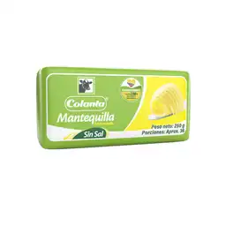 Colanta Mantequilla Pasteurizada Sin Sal En Barra