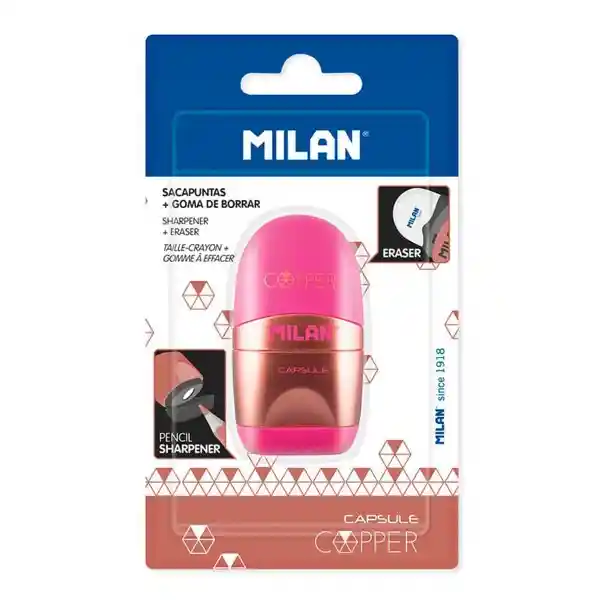 Milán Borrador + Sacapuntas Rosa